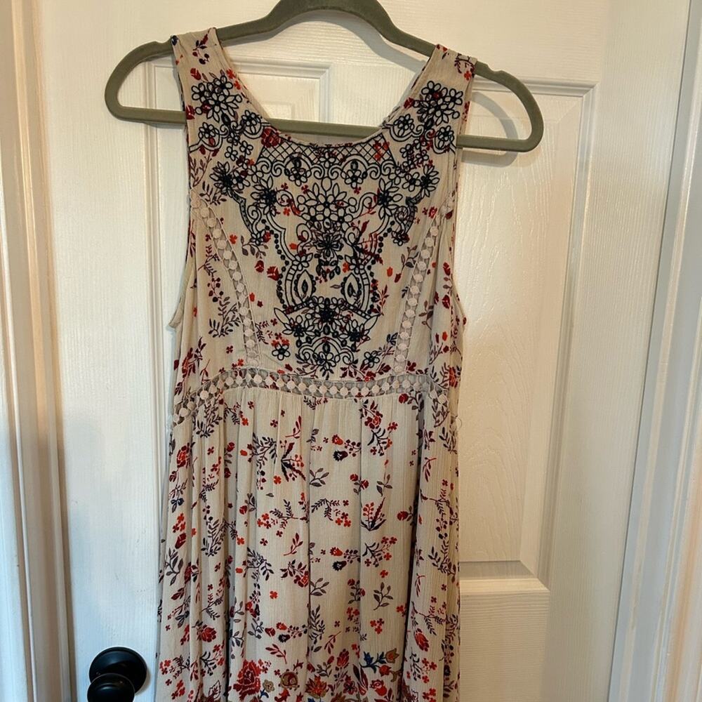Taylor & Sage Boho Floral Embroidered Midi Dress Size L